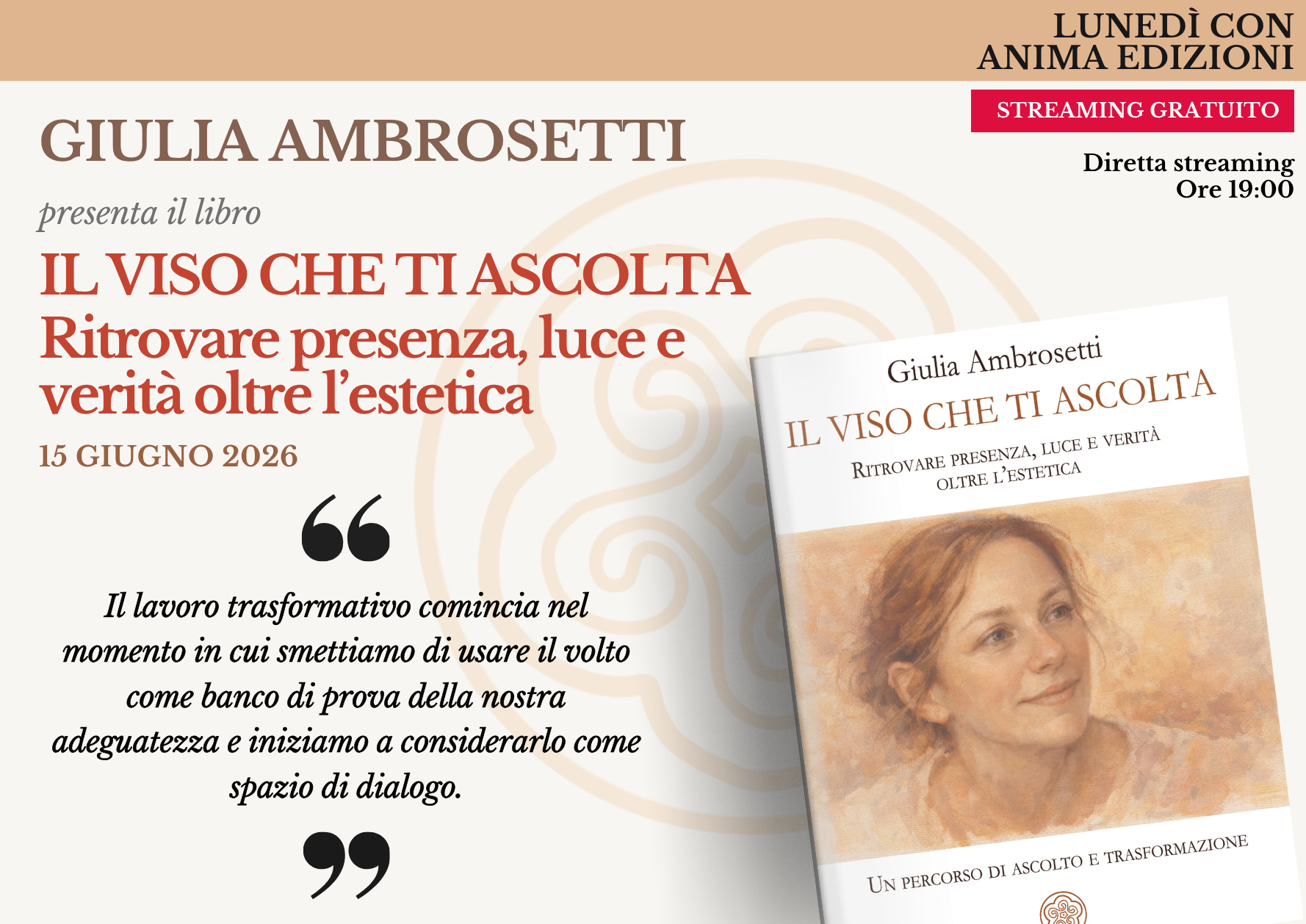 Il viso che ti ascolta – Presentazione libro con Giulia Ambrosetti (Diretta streaming)