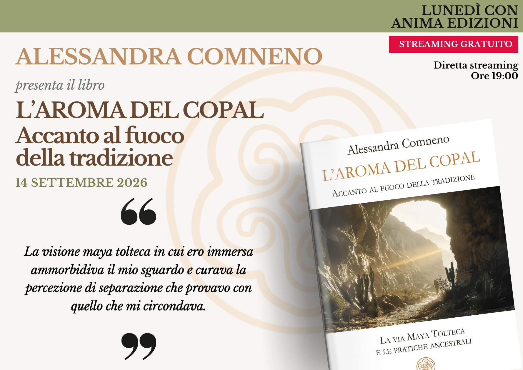 L’aroma del copal – Presentazione libro con Alessandra Comneno (Diretta streaming)