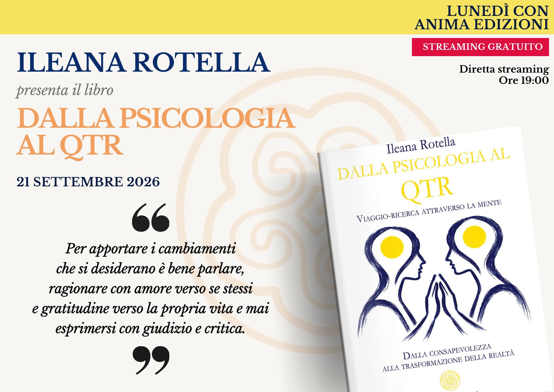 Dalla psicologia al QTR – Presentazione libro con Ileana Rotella (Diretta streaming)
